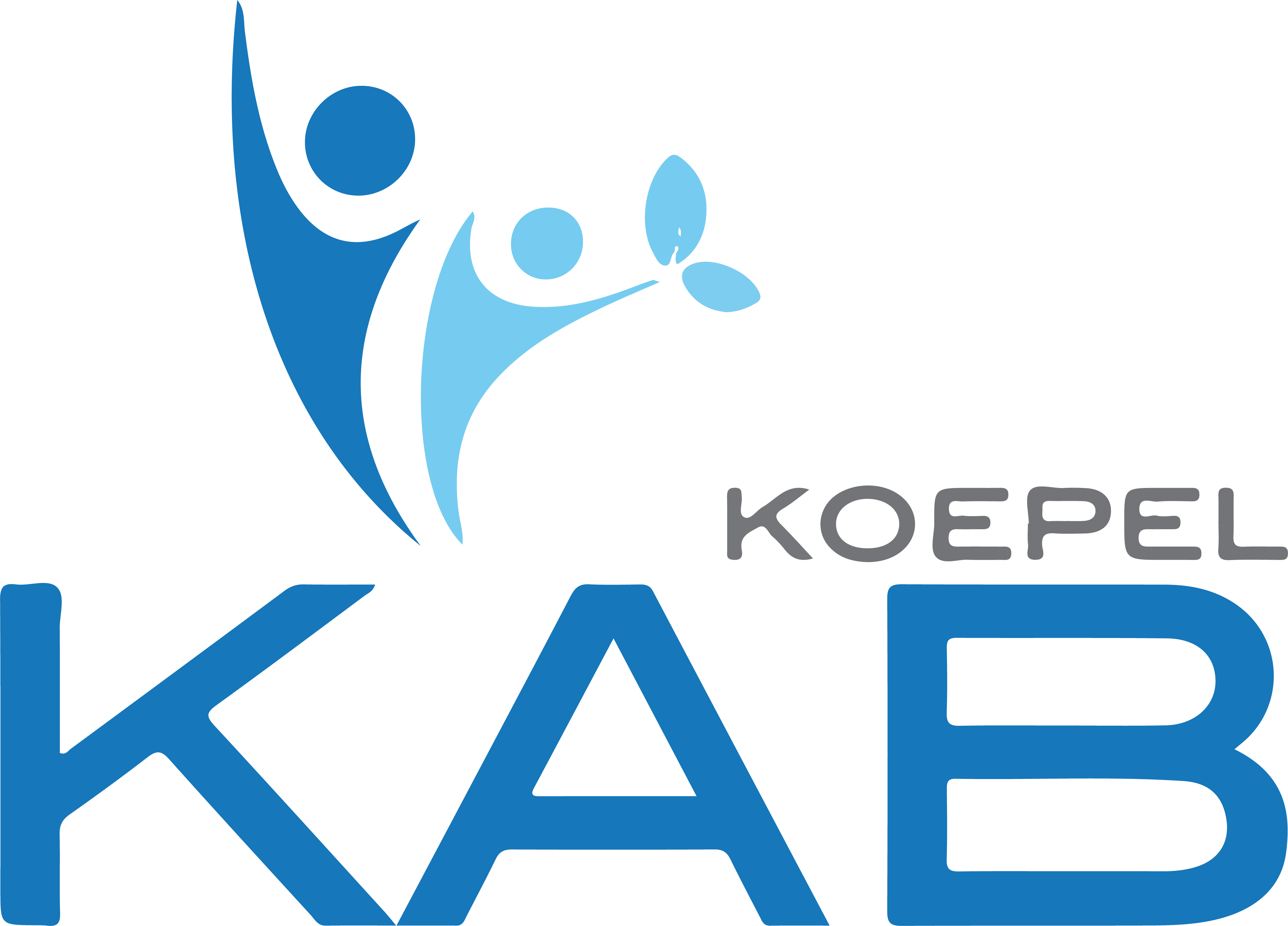 Logo featuring abstract figures and text